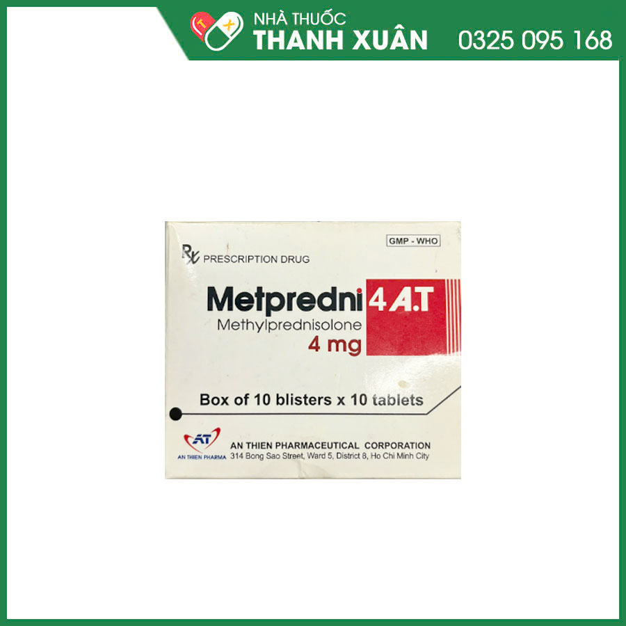 Metpredni 4 A.T kháng viêm, điều trị viêm khớp dạng thấp, lupus ban đỏ và hội chứng thận hư nguyên phát,...